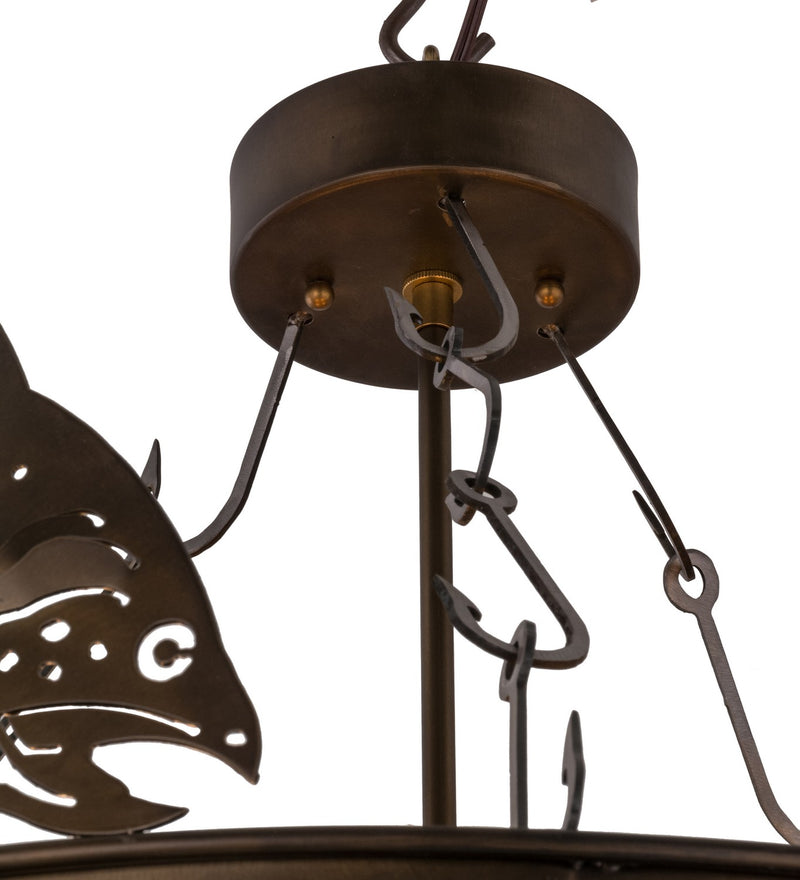 Meyda Tiffany 160001 Four Light Inverted Pendant, Antique Copper