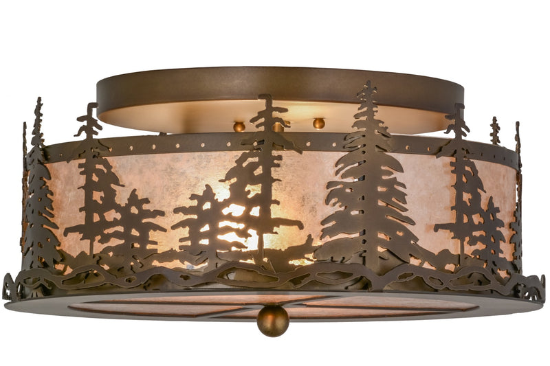 Meyda Tiffany 160561 Two Light Flushmount, Antique Copper
