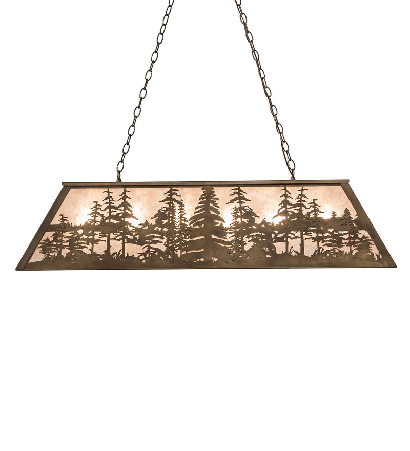 Meyda Tiffany 160564 Three Light Oblong Pendant, Antique Copper