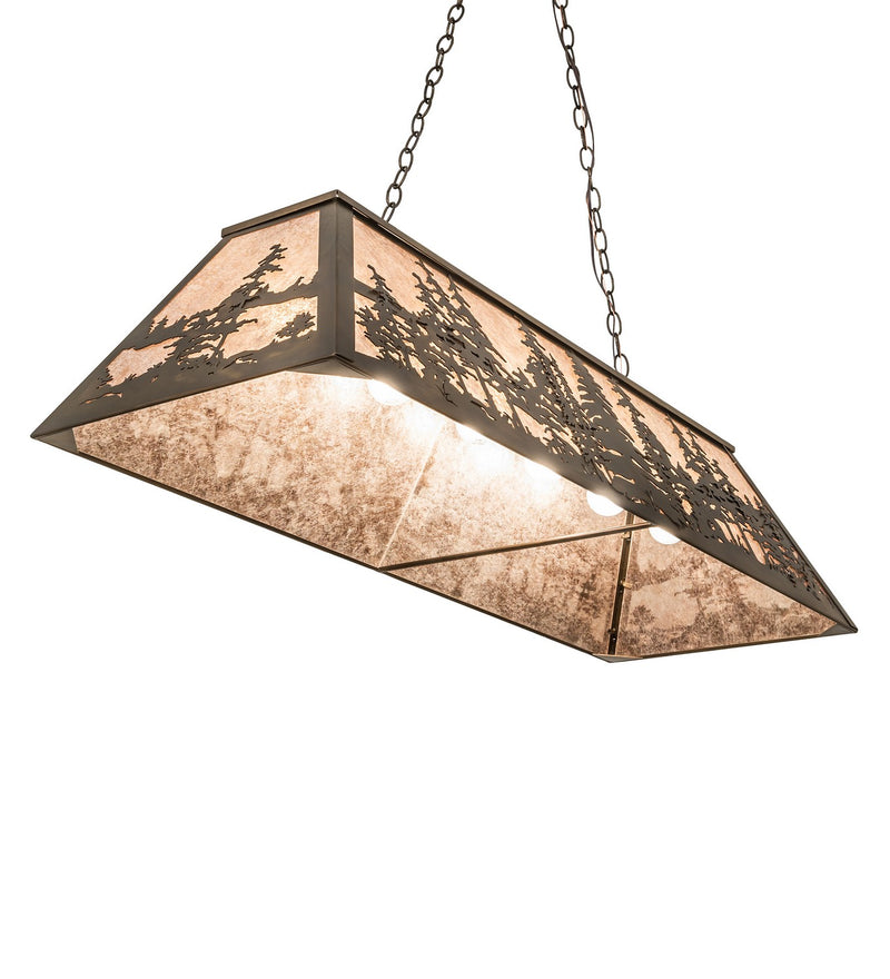 Meyda Tiffany 160564 Three Light Oblong Pendant, Antique Copper