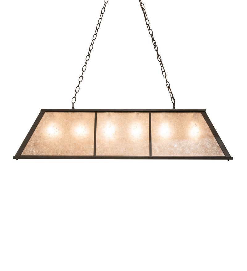 Meyda Tiffany 160613 Six Light Oblong Pendant, Timeless Bronze