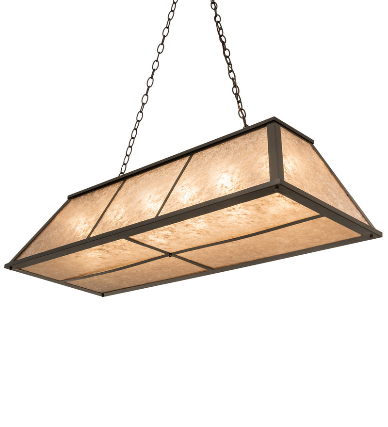 Meyda Tiffany 160613 Six Light Oblong Pendant, Timeless Bronze