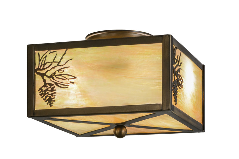 Meyda Tiffany 16497 Two Light Flushmount, Antique Copper