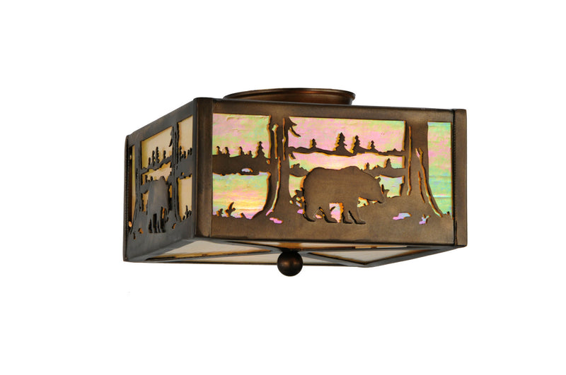 Meyda Tiffany 16588 Two Light Flushmount, Antique Copper