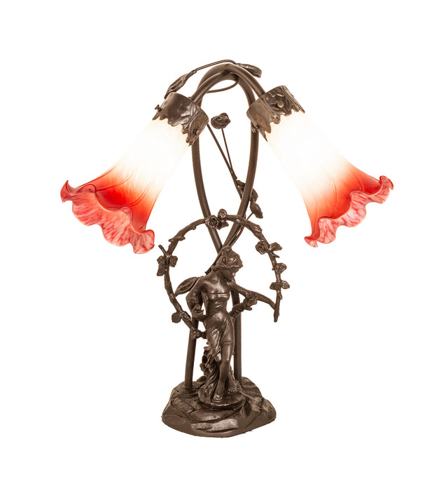 Meyda Tiffany 16697 Two Light Trellis Girl, Mahogany Bronze