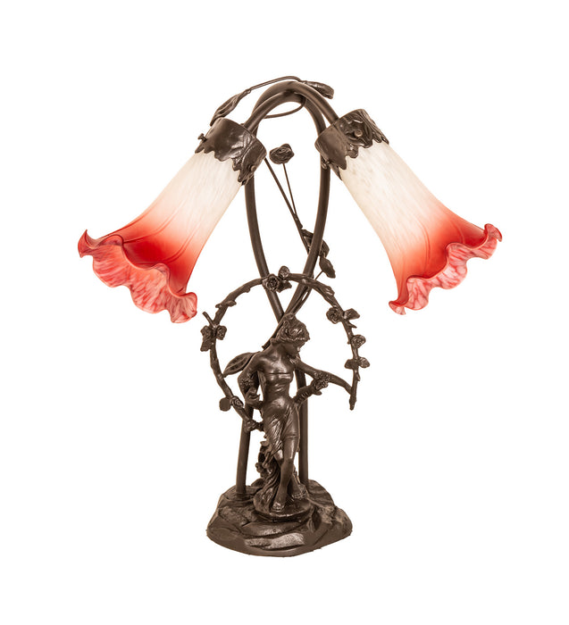 Meyda Tiffany 16697 Two Light Trellis Girl, Mahogany Bronze