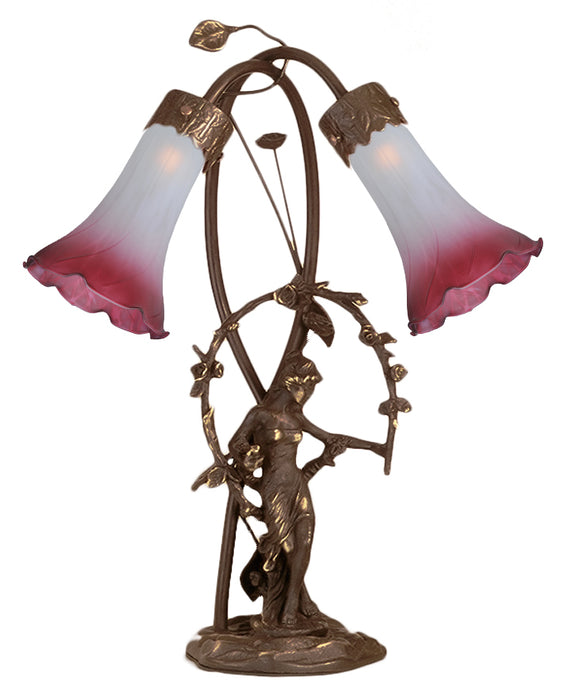 Meyda Tiffany 16697 Two Light Trellis Girl, Mahogany Bronze