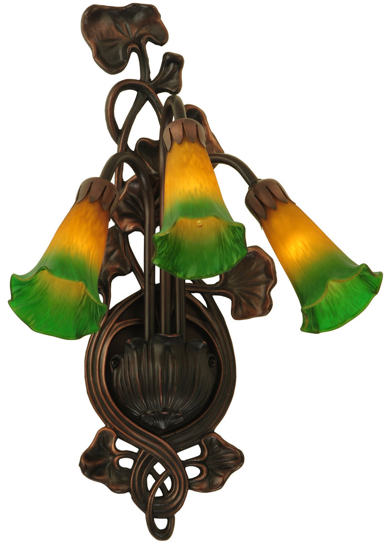 Meyda Tiffany 17158 Three Light Wall Sconce, Mahogany Bronze