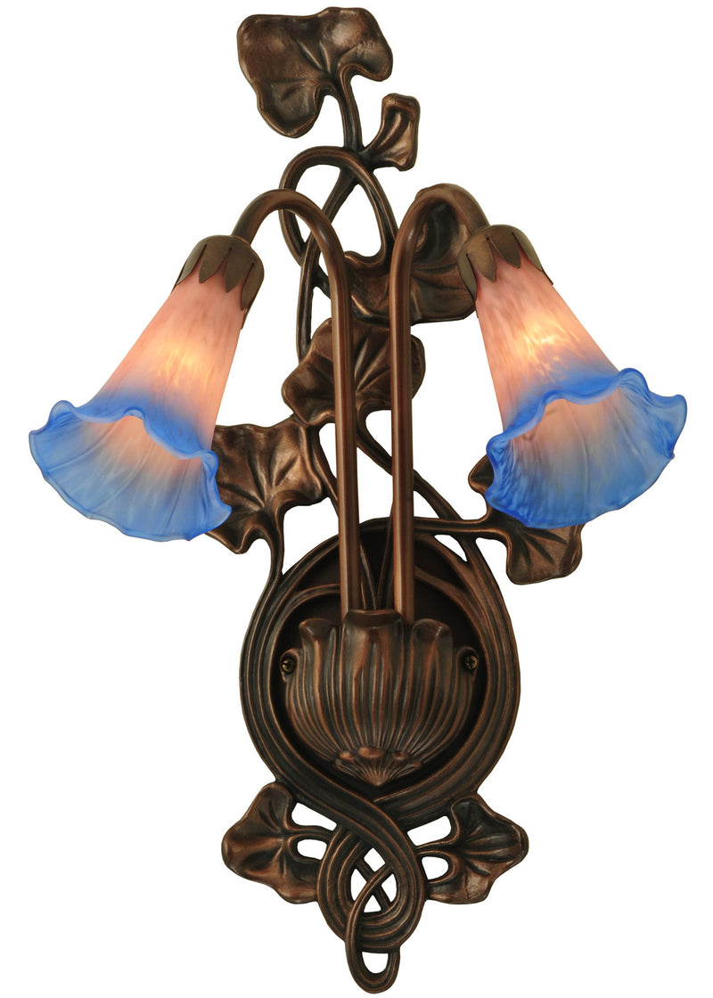 Meyda Tiffany 17502 Two Light Wall Sconce, Wrought Iron