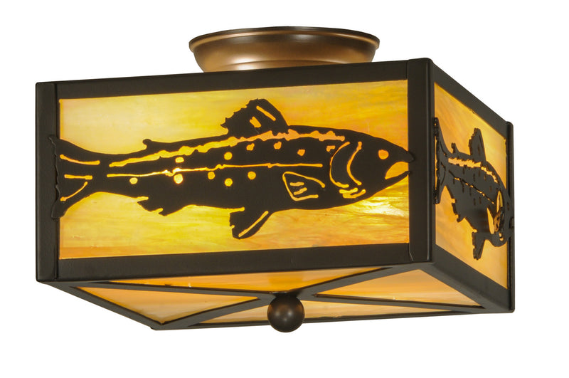 Meyda Tiffany 18958 Two Light Flushmount, Timeless Bronze