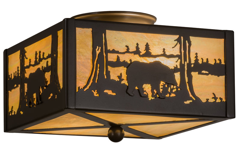 Meyda Tiffany 19133 Two Light Flushmount, Timeless Bronze