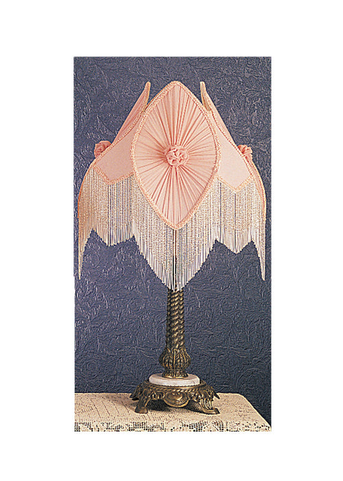 Meyda Tiffany 19227 Two Light Table Lamp, Pink W/Bdh