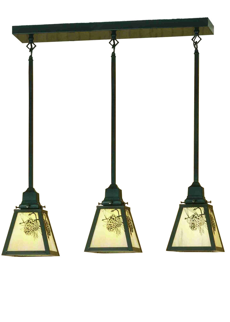 Meyda Tiffany 20681 Three Light Pendant, Craftsman