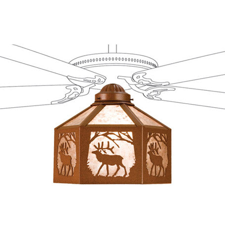 Meyda Tiffany 22239 One Light Fan Light Shade, Rust