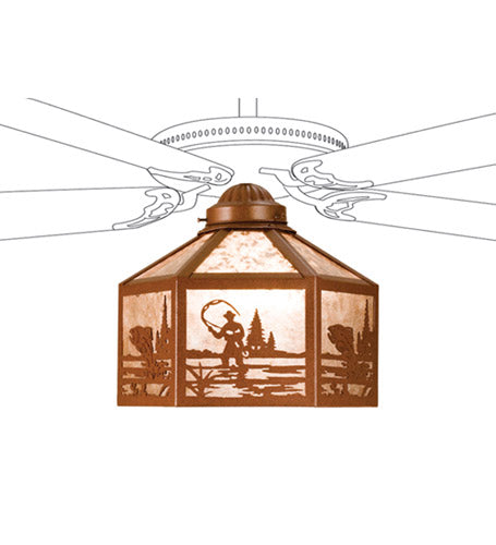 Meyda Tiffany 22242 One Light Fan Light Shade, Rust