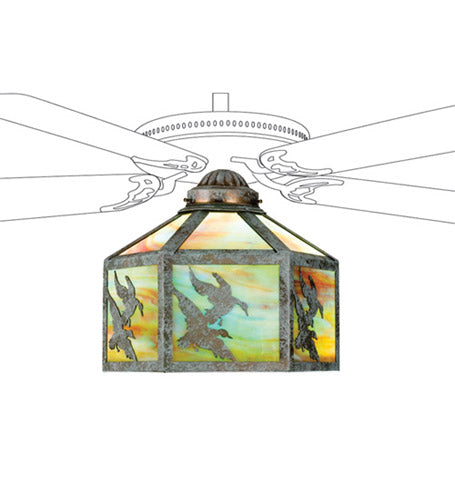 Meyda Tiffany 22339 One Light Fan Light Shade, Verdigris