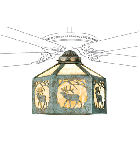 Meyda Tiffany 22340 One Light Fan Light Shade, Verdigris