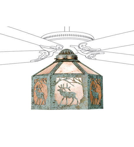 Meyda Tiffany 22341 One Light Fan Light Shade, Verdigris