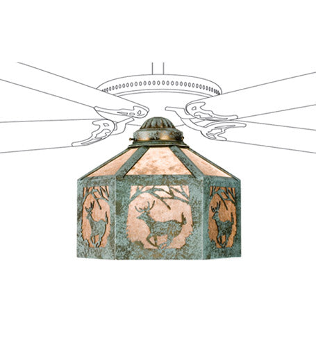 Meyda Tiffany 22342 One Light Fan Light Shade, Verdigris