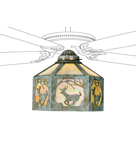 Meyda Tiffany 22343 One Light Fan Light Shade, Verdigris