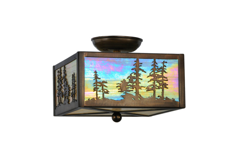 Meyda Tiffany 22864 Two Light Flushmount, Antique Copper