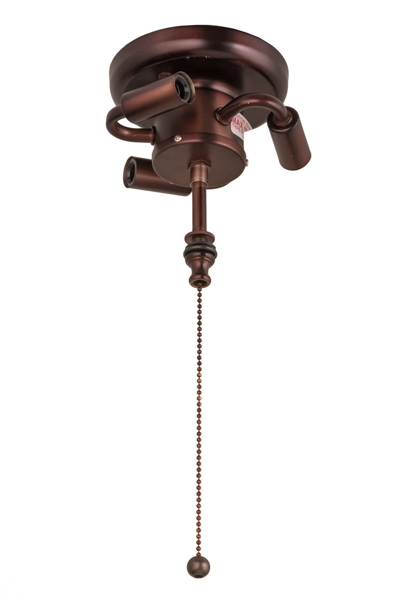 Meyda Tiffany 27447 Three Light Flush Mount, Mahogany Bronze