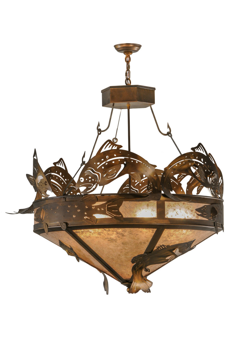 Meyda Tiffany 30766 Six Light Inverted Pendant, Antique Copper