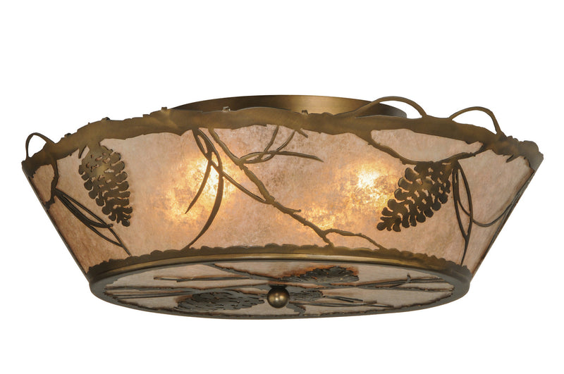 Meyda Tiffany 31602 Four Light Flushmount, Antique Copper