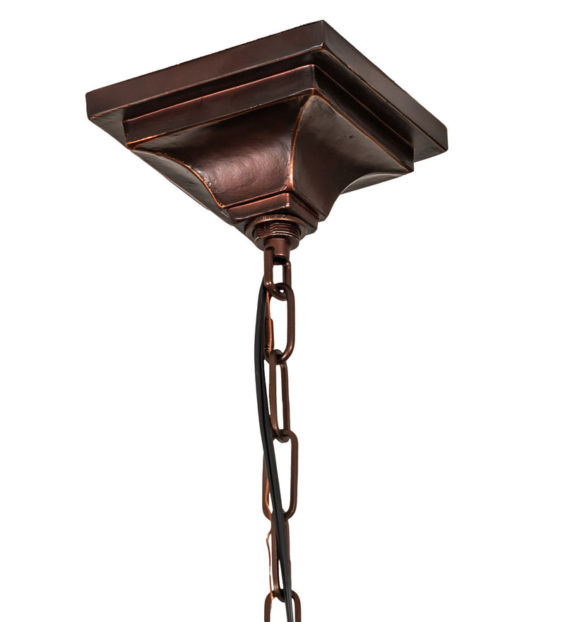 Meyda Tiffany 36195 Four Light Inverted Pendant Hardware, Mahogany Bronze