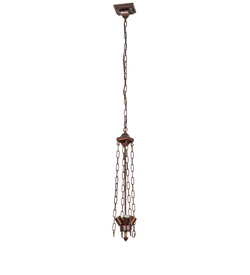 Meyda Tiffany 36195 Four Light Inverted Pendant Hardware, Mahogany Bronze