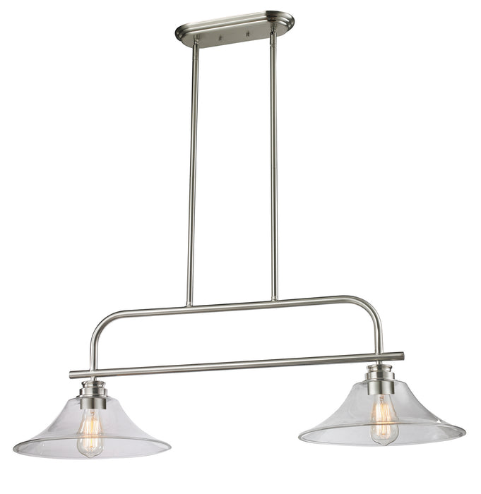 Z-Lite 428-2B-BN Two Light Billiard, Brushed Nickel