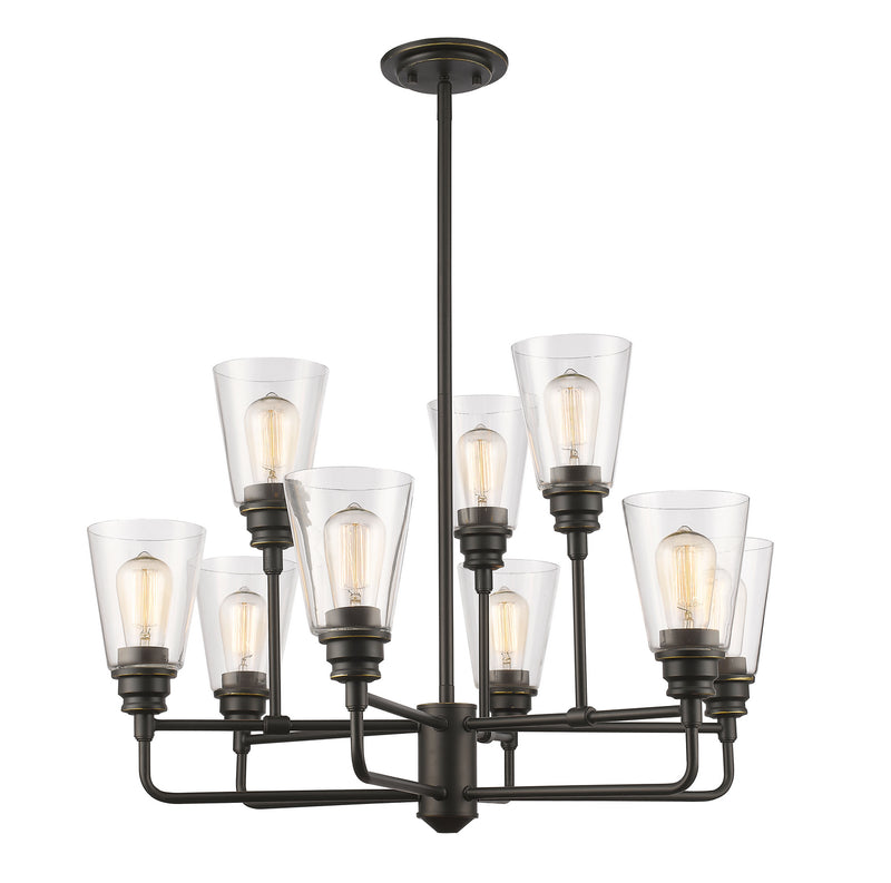 Z-Lite 428-9-OB Nine Light Chandelier, Olde Bronze