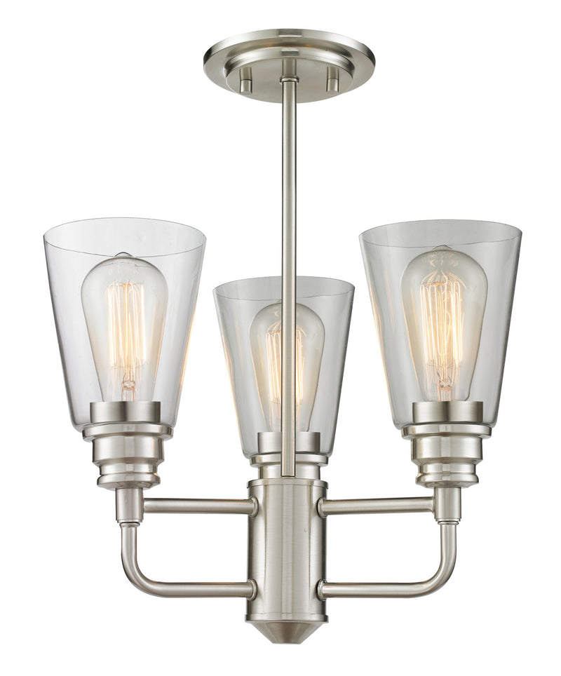 Z-Lite 428SF-BN Three Light Semi Flush Mount, Brushed Nickel