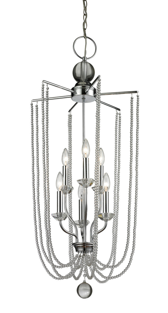 Z-Lite 429-6C-CH Six Light Chandelier, Chrome