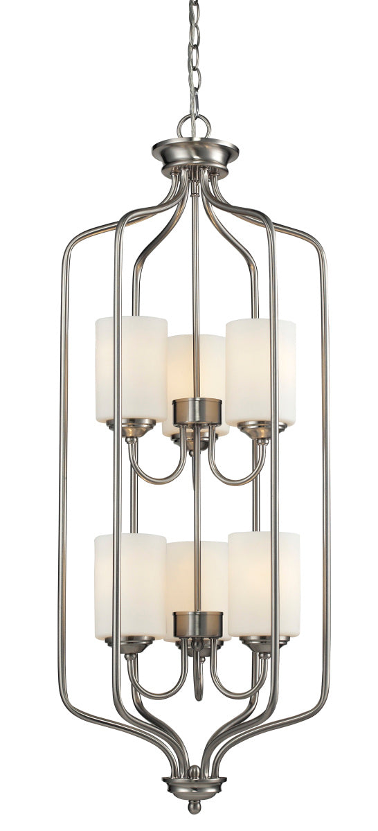 Z-Lite 434-40-BN Six Light Chandelier, Brushed Nickel