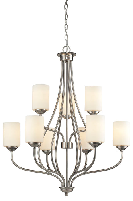 Z-Lite 434-9-BN Nine Light Chandelier, Brushed Nickel