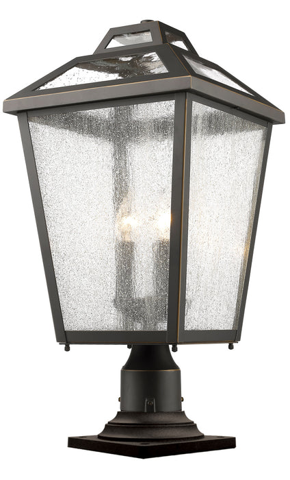 Z-Lite 539PHBR-533PM-ORB Three Light Outdoor Pier Mounted Fixture, Oil Rubbed Bronze