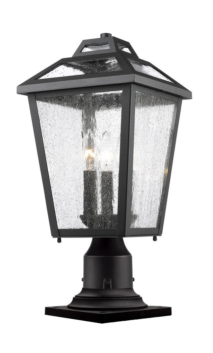 Z-Lite 539PHMR-533PM-BK Three Light Outdoor Pier Mount, Black