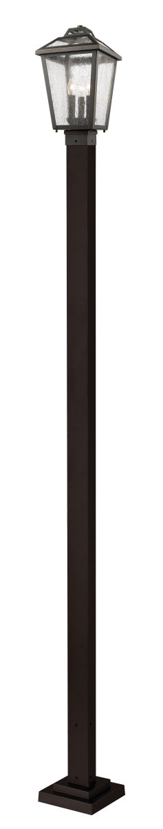 Z-Lite 539PHMS-536P-ORB Three Light Outdoor Post Mounted Fixture, Oil Rubbed Bronze