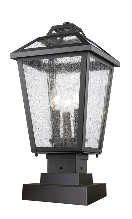 Z-Lite 539PHMS-SQPM-BK Three Light Outdoor Pier Mount, Black