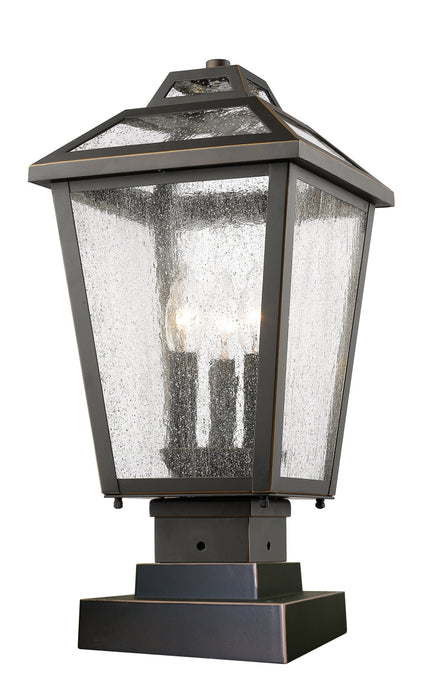 Z-Lite 539PHMS-SQPM-ORB Three Light Outdoor Pier Mounted Fixture, Oil Rubbed Bronze