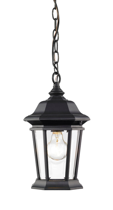 Z-Lite 540CHM-BK One Light Outdoor Chain Mount Ceiling Fixture, Black