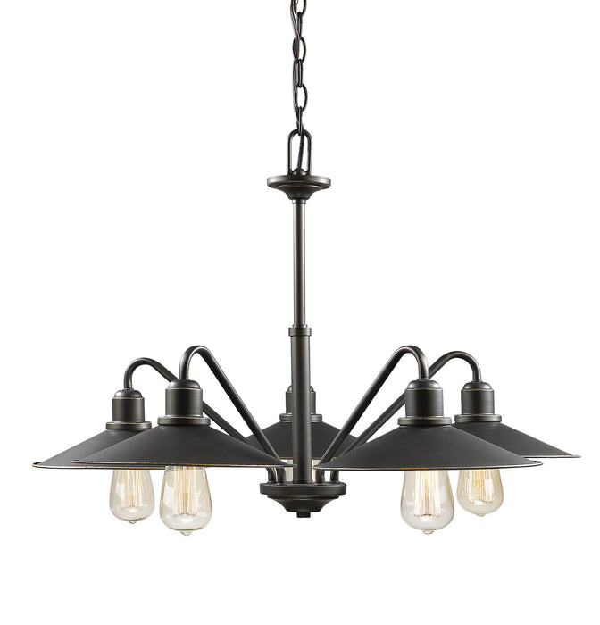 Z-Lite 613-5-OB Five Light Chandelier, Olde Bronze