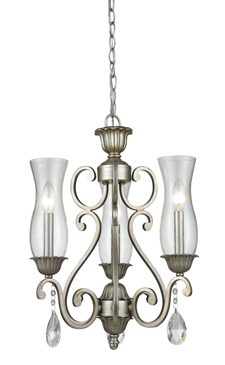 Z-Lite 720-3-AS Three Light Chandelier, Antique Silver