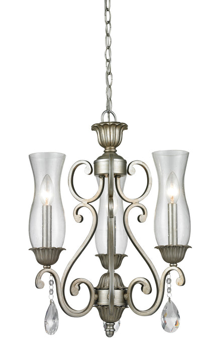 Z-Lite 720-3-AS Three Light Chandelier, Antique Silver