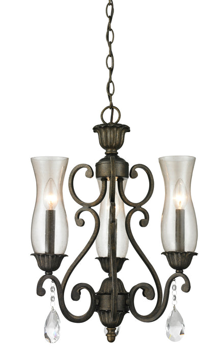 Z-Lite 720-3-GB Three Light Chandelier, Golden Bronze