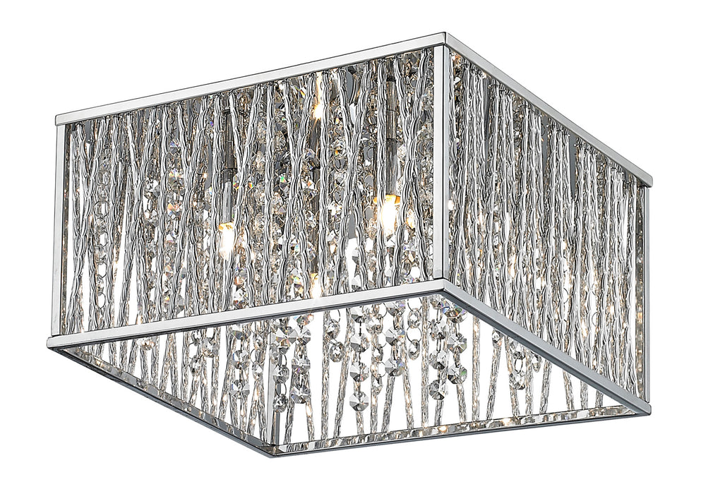 Z-Lite 872CH-F12 Four Light Flush Mount, Chrome