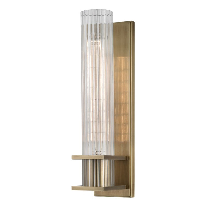 Hudson Valley 1001-AGB One Light Wall Sconce, Aged Brass