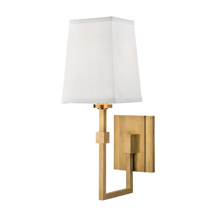 Hudson Valley 1361-AGB One Light Wall Sconce, Aged Brass