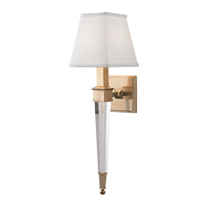 Hudson Valley 2401-AGB One Light Wall Sconce, Aged Brass